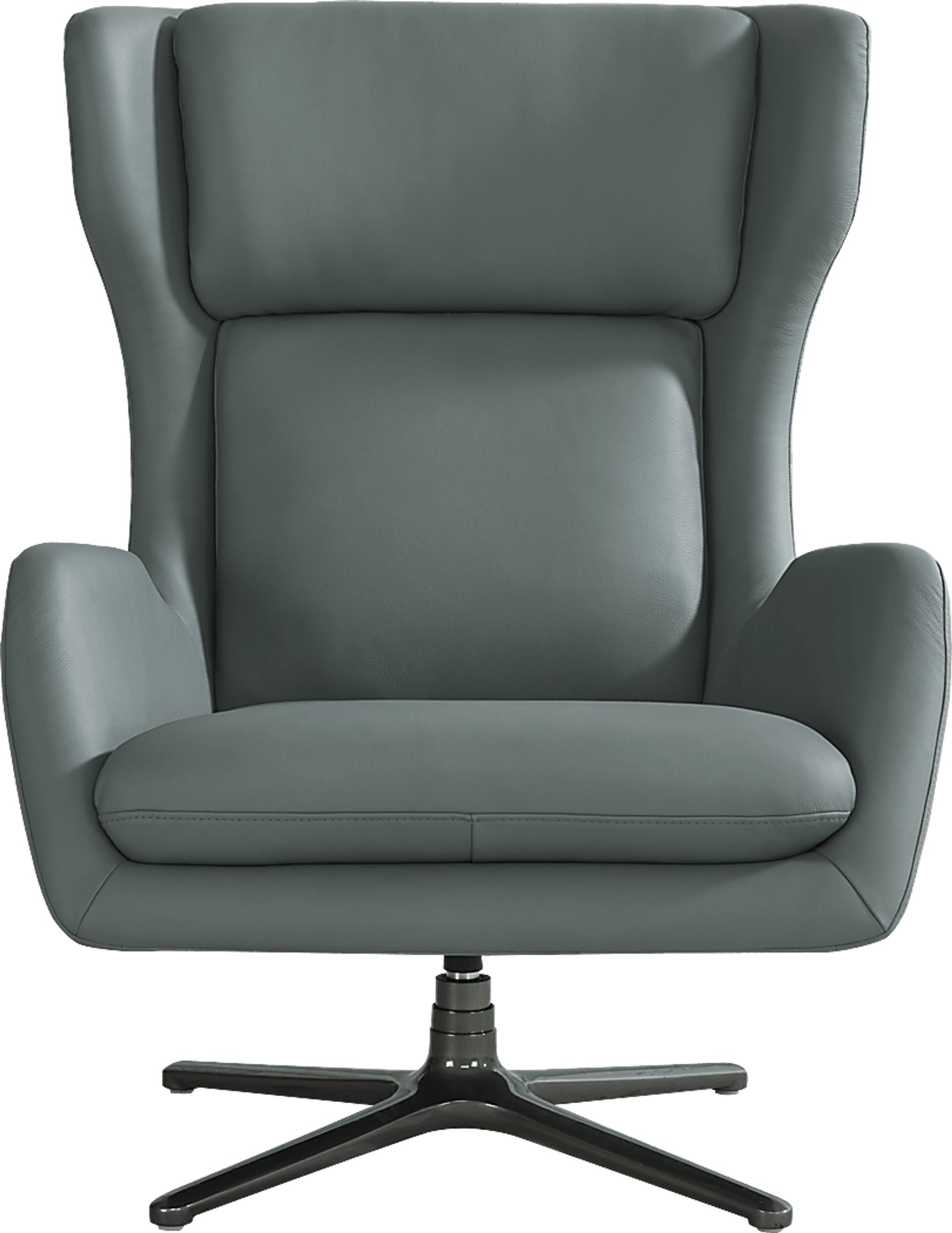 Camelot Slate Blue Leather Swivel Chair - Image 2