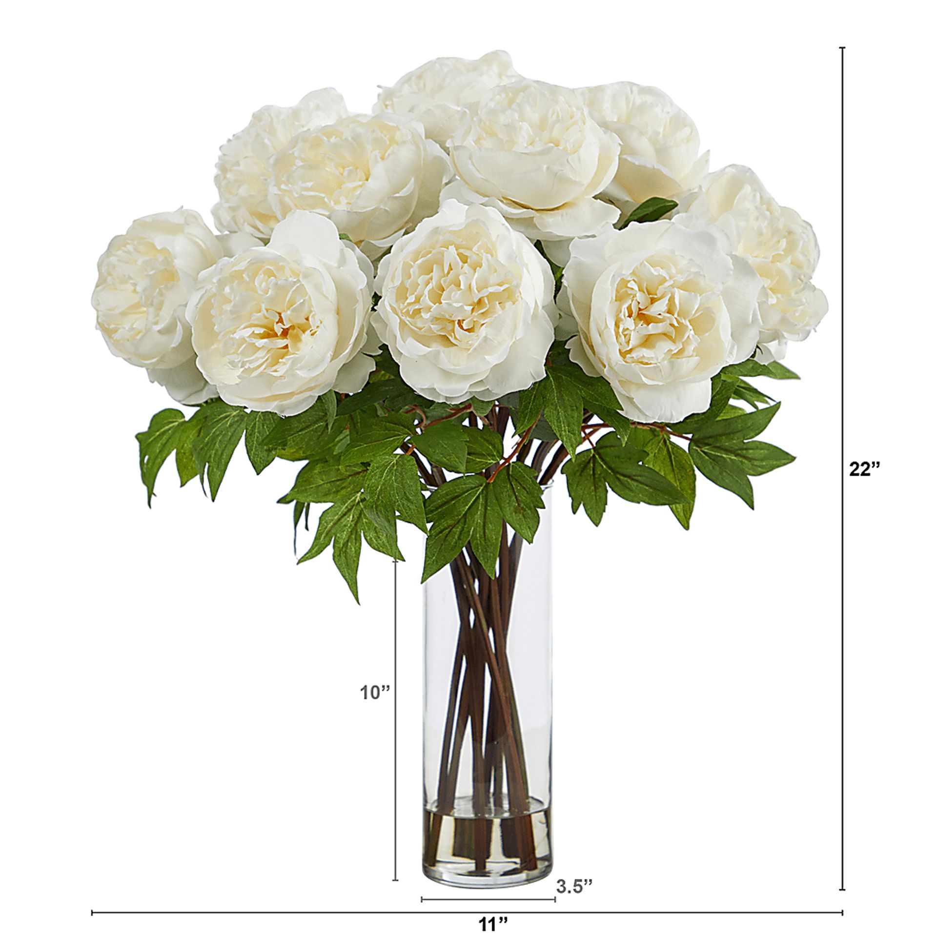 Camerota White Floral Arrangment with Vase - Image 4