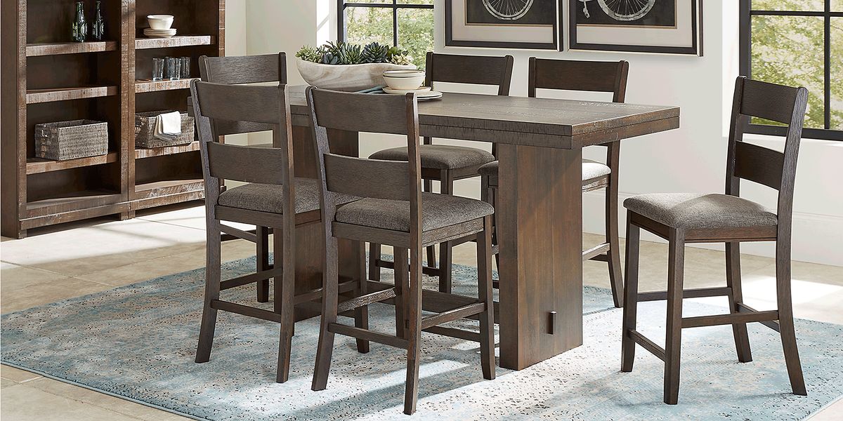 Camille Chestnut Dark Wood Counter Height Dining Table | Rooms to Go