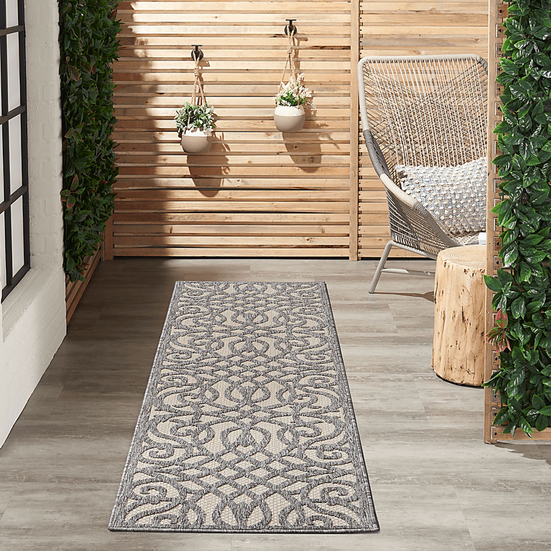 Cammie Gray 2'2 x 10' Runner Indoor/Outdoor Rug - Image 2