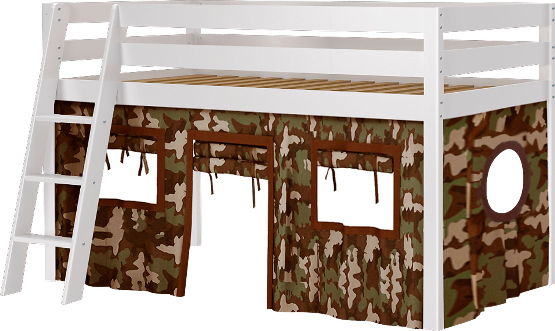 Camo Cabin White Jr. Tent Loft Bed - Image 1