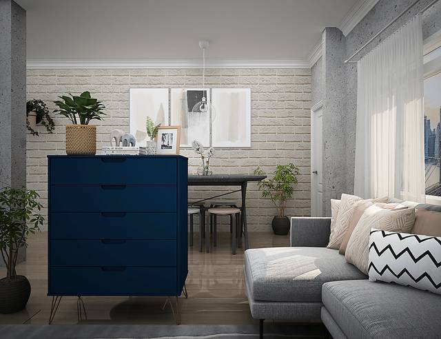 Camomile I Midnight Blue Dresser - Thumbnail - Image 3