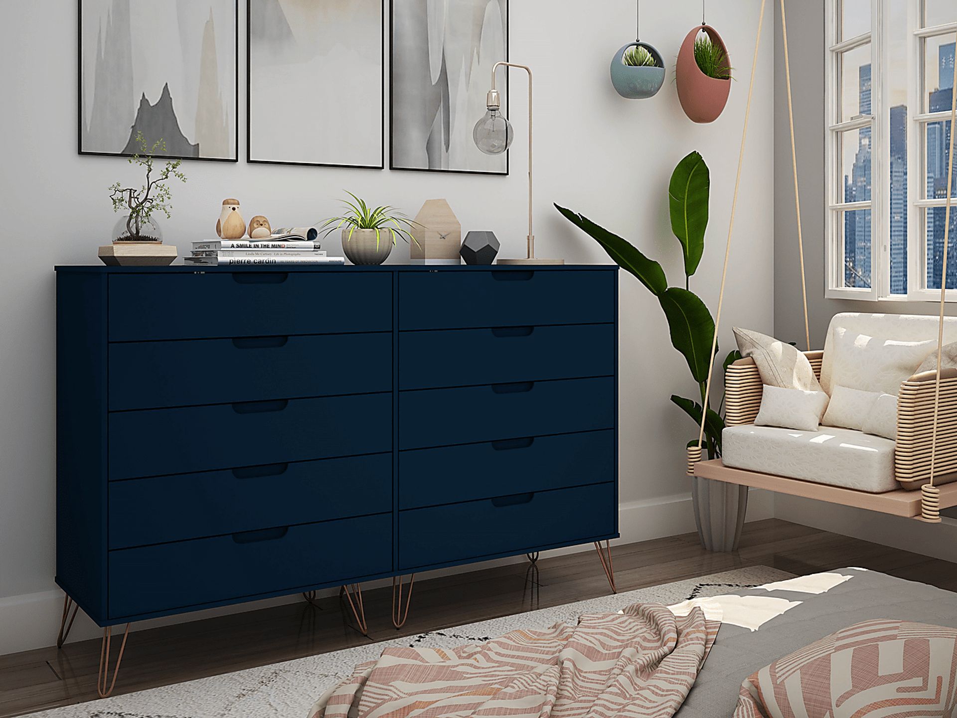 Camomile III Midnight Blue Dresser - Image 3