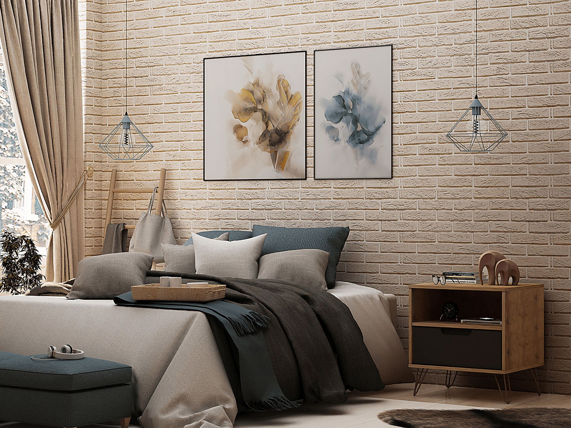 Camomile IV Gray Nightstand - Image 2