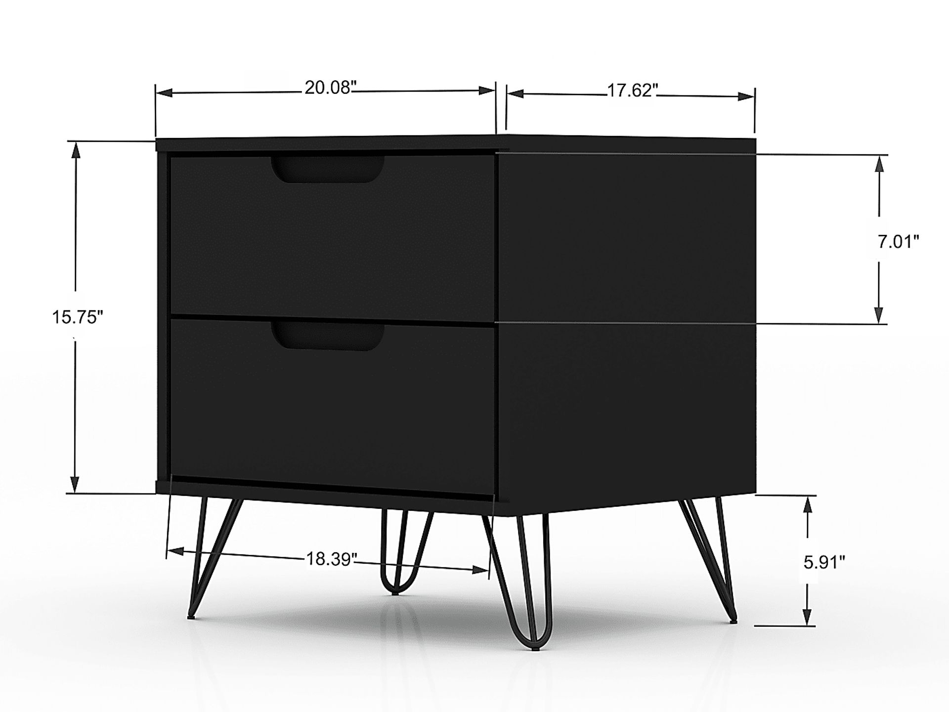 Camomile V Black Nightstand - Image 3