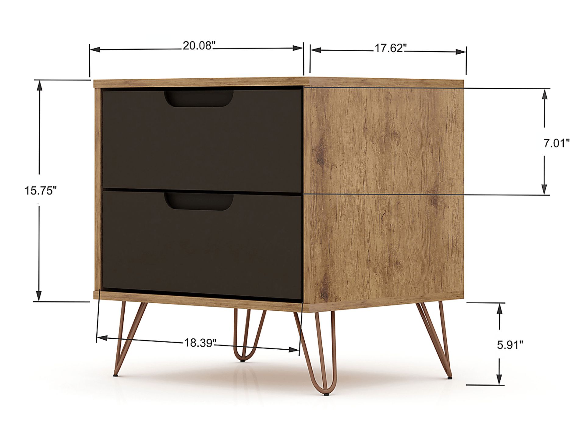 Camomile V Gray Nightstand - Image 3