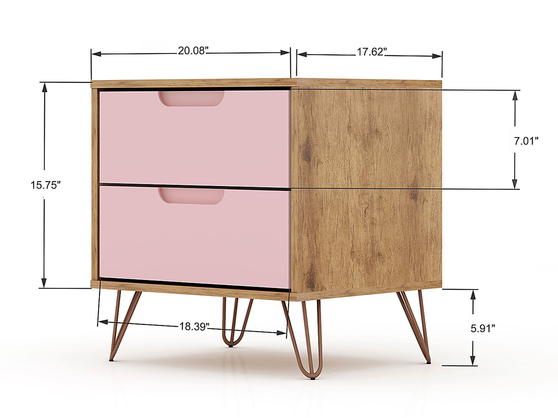 Camomile V Pink Nightstand - Image 3