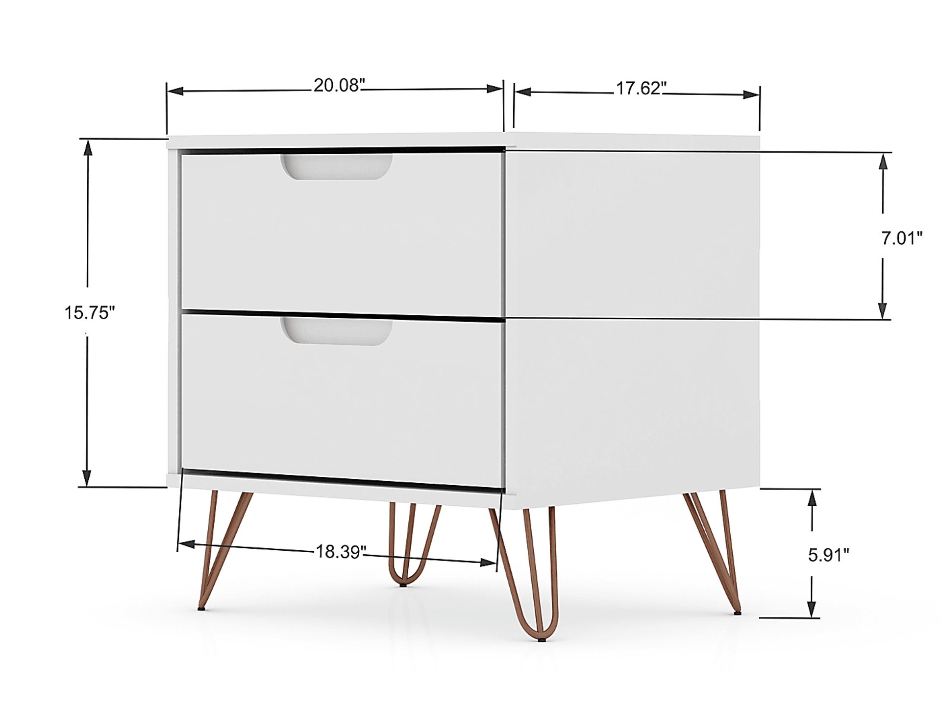 Camomile V White Nightstand - Image 3
