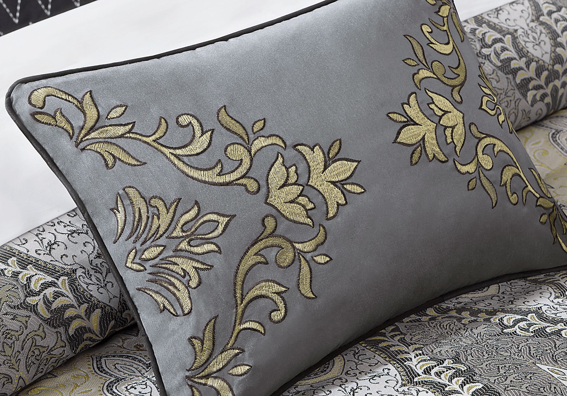 Camryn Gray 12 Pc Queen Comforter Set - Image 2