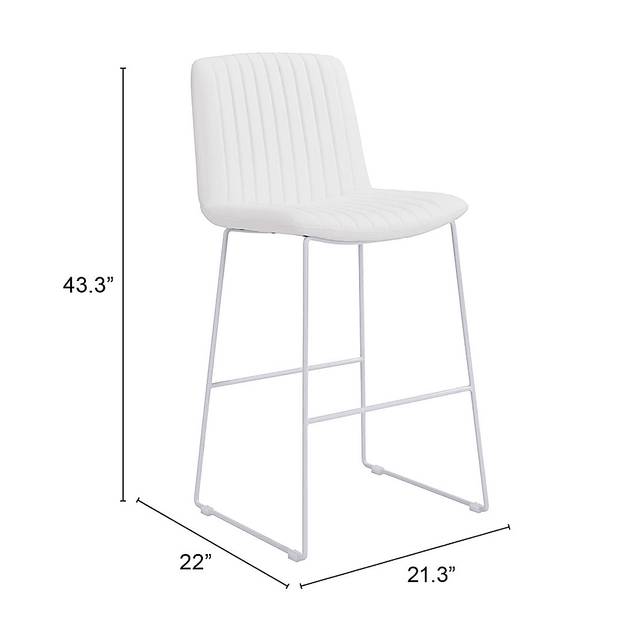 Camulet White Bar Height Stool, Set of 2 - Thumbnail - Image 8