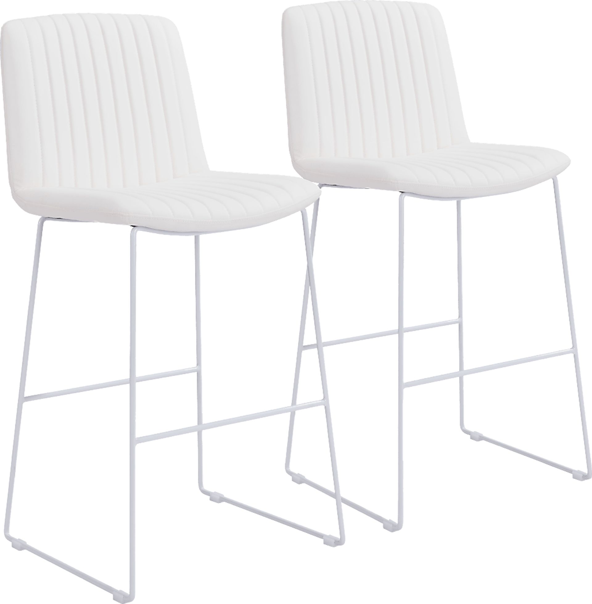 Camulet White Bar Height Stool, Set of 2 - Image 1