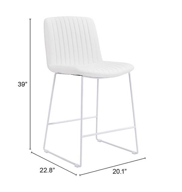 Camulet White Counter Height Stool, Set of 2 - Thumbnail - Image 9
