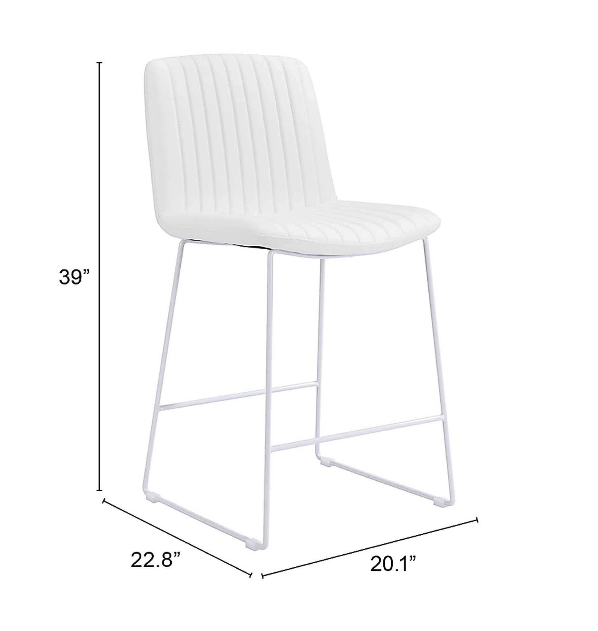 Camulet White Counter Height Stool, Set of 2 - Image 9
