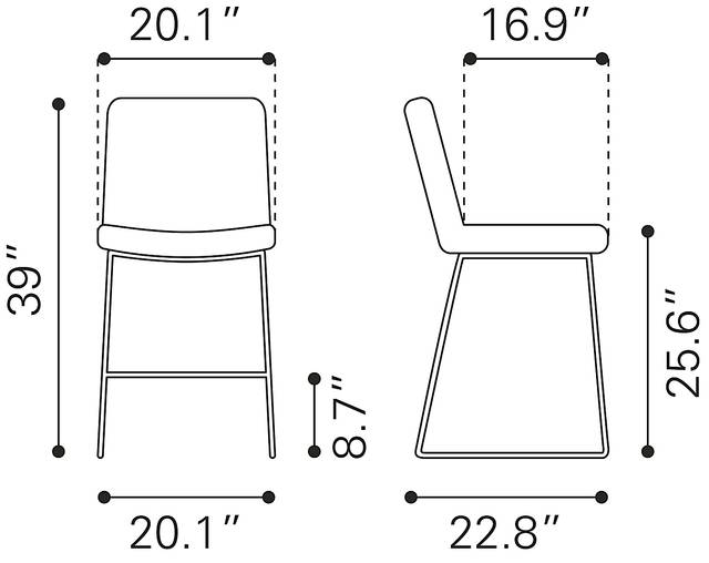 Camulet White Counter Height Stool, Set of 2 - Thumbnail - Image 10