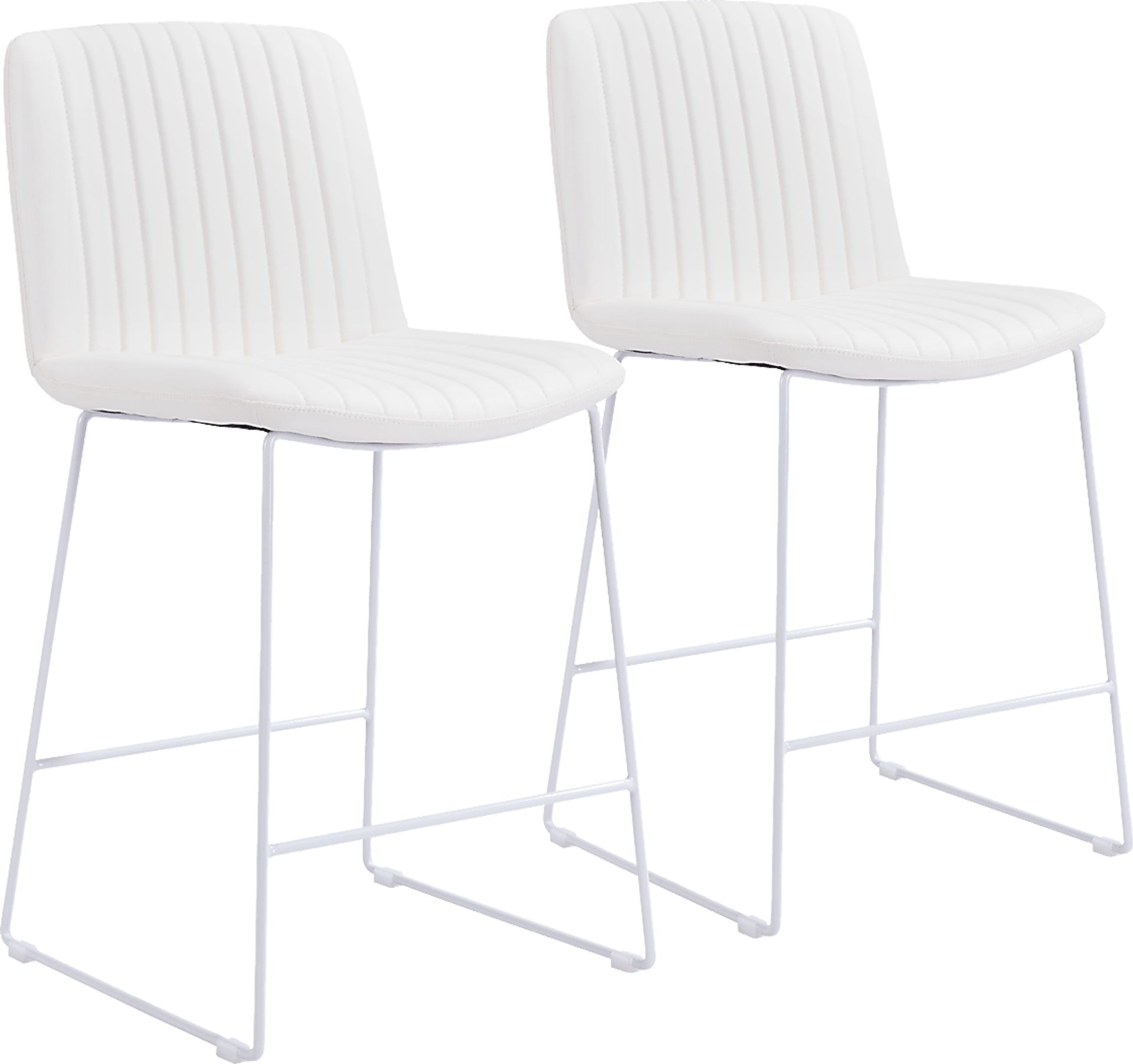 Camulet White Counter Height Stool, Set of 2 - Image 1
