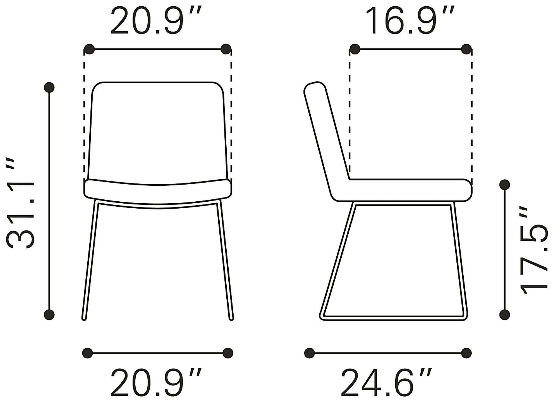 Camulet White Dining Chair, Set of 2 - Image 12