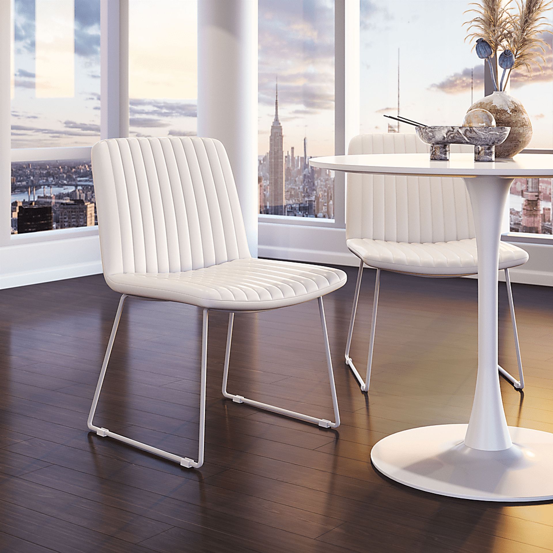 Camulet White Dining Chair, Set of 2 - Image 2