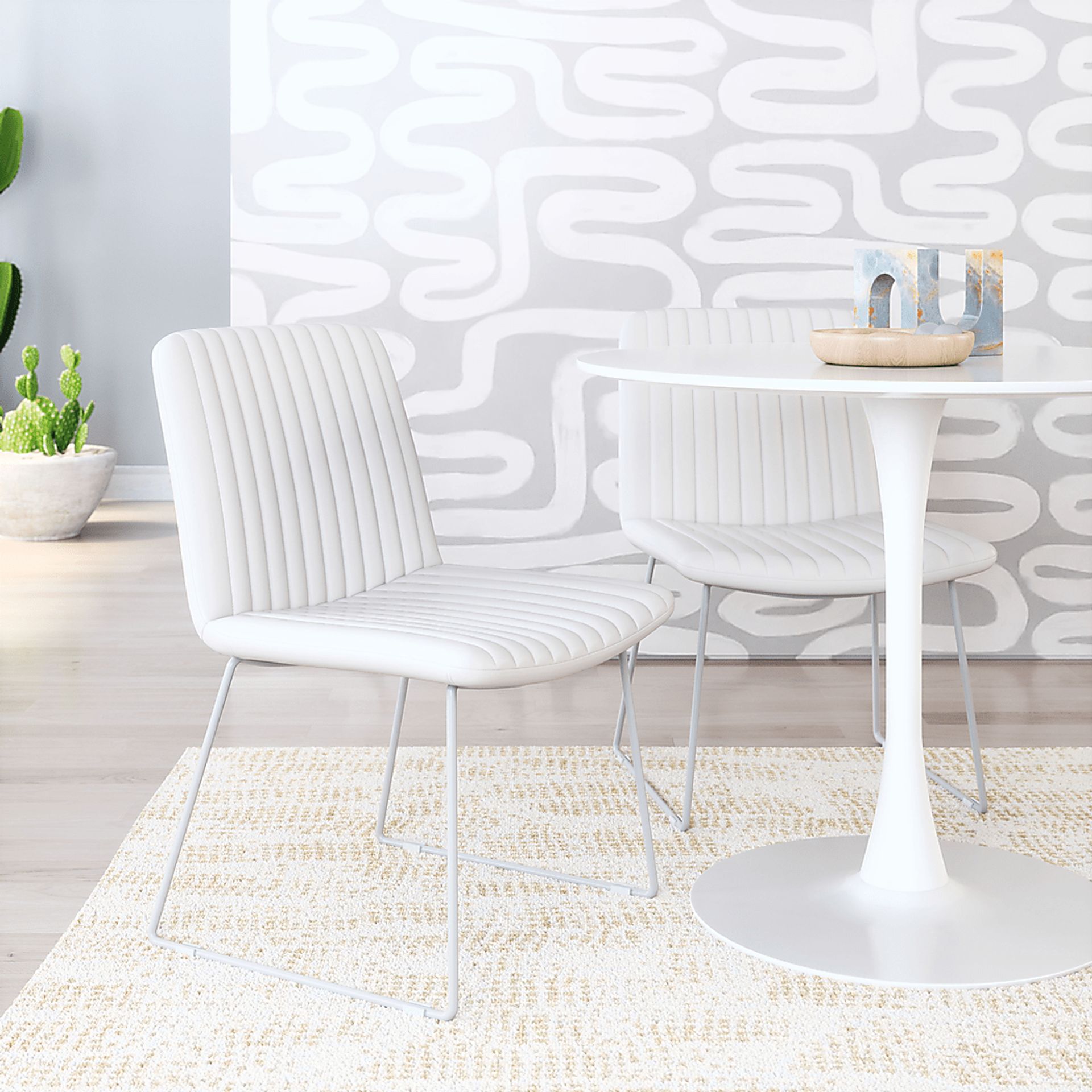 Camulet White Dining Chair, Set of 2 - Image 4