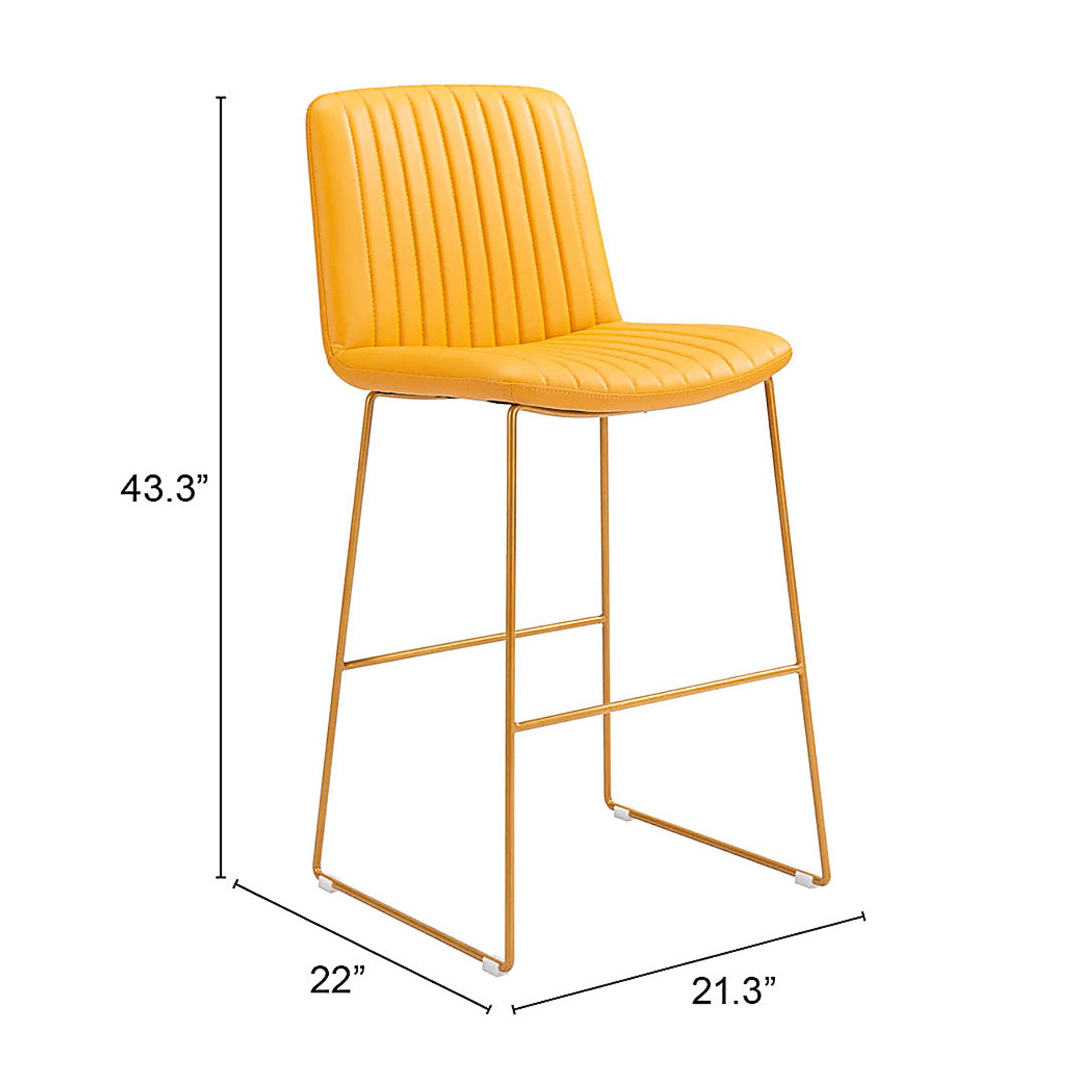 Camulet Yellow Bar Height Stool, Set of 2 - Image 8