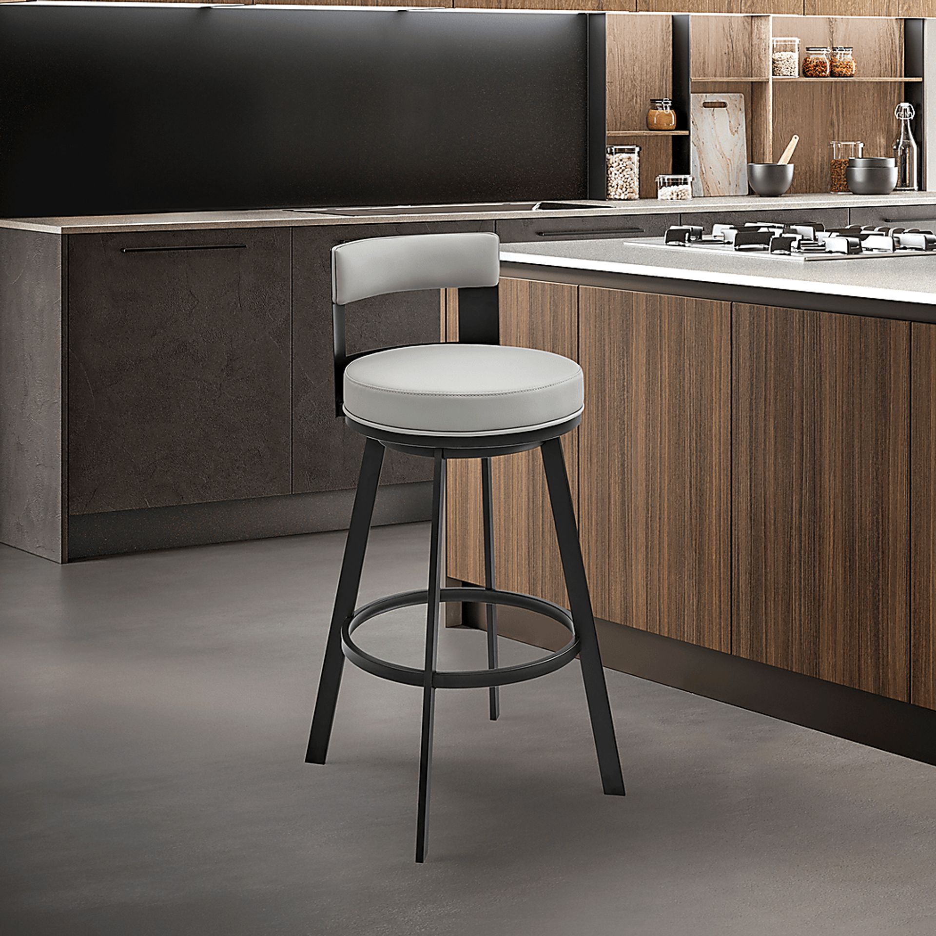 Camver Gray Swivel Barstool - Image 2