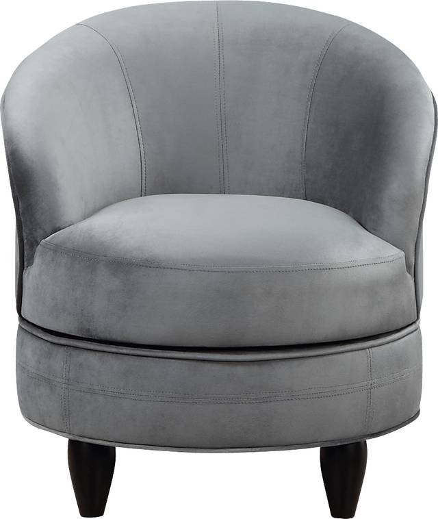 Camwick Light Gray Swivel Accent Chair - Thumbnail - Image 2