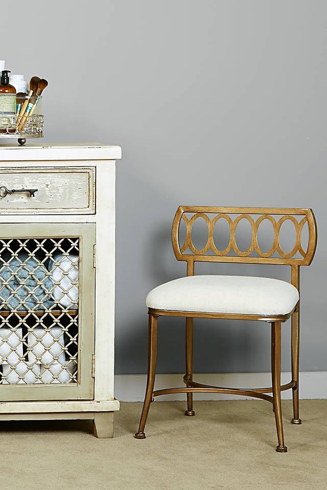 Canal Street Cream Vanity Stool - Thumbnail - Image 5