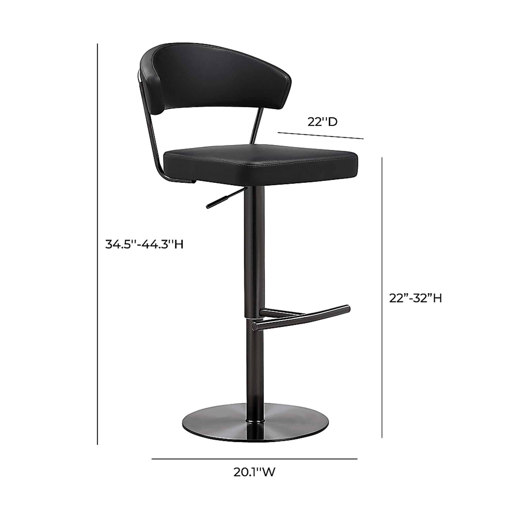 Canaran Black Barstool - Image 9