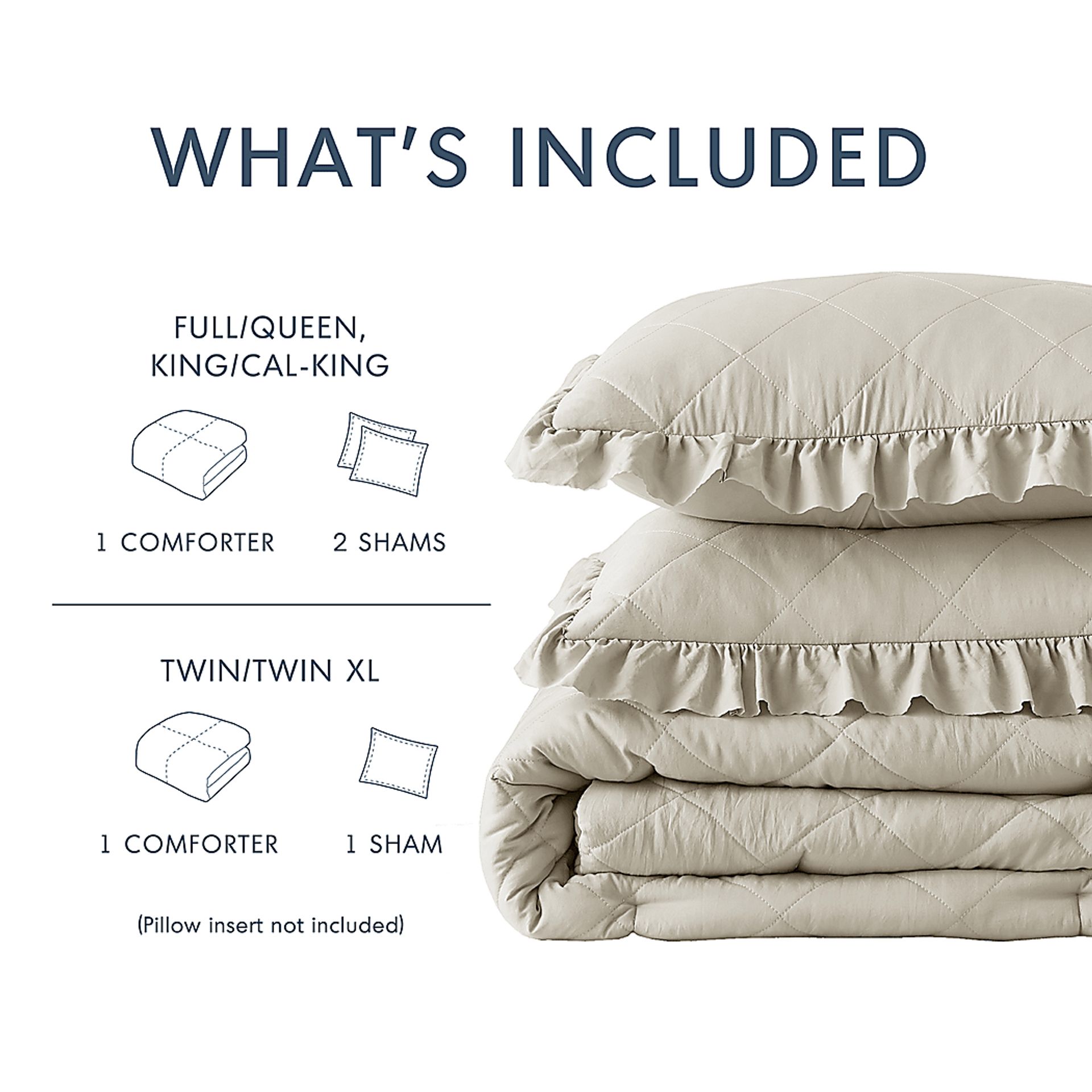 Canarioa Beige King/California King 3 Pc Comforter Set - Image 11