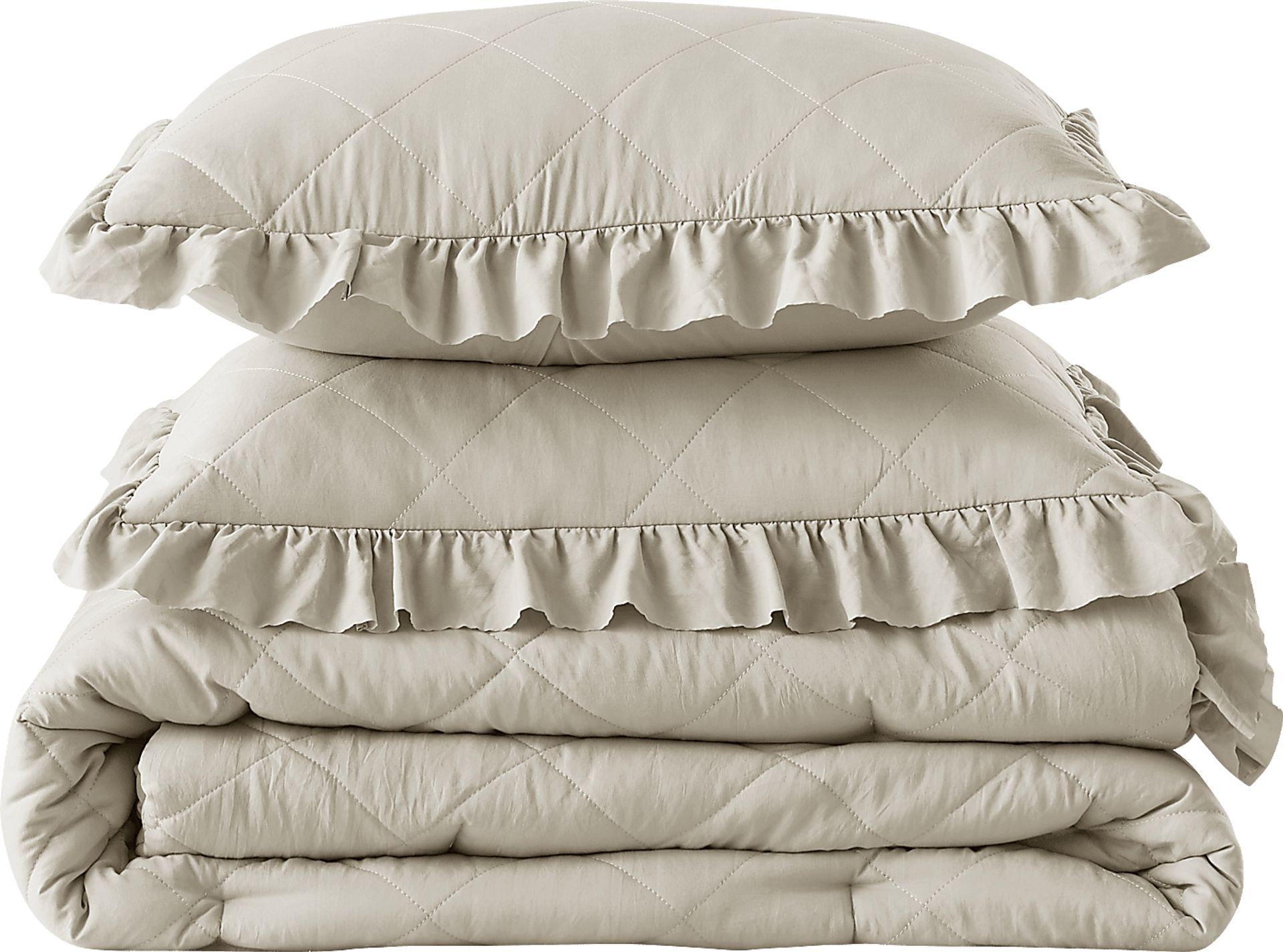 Canarioa Beige King/California King 3 Pc Comforter Set - Image 16