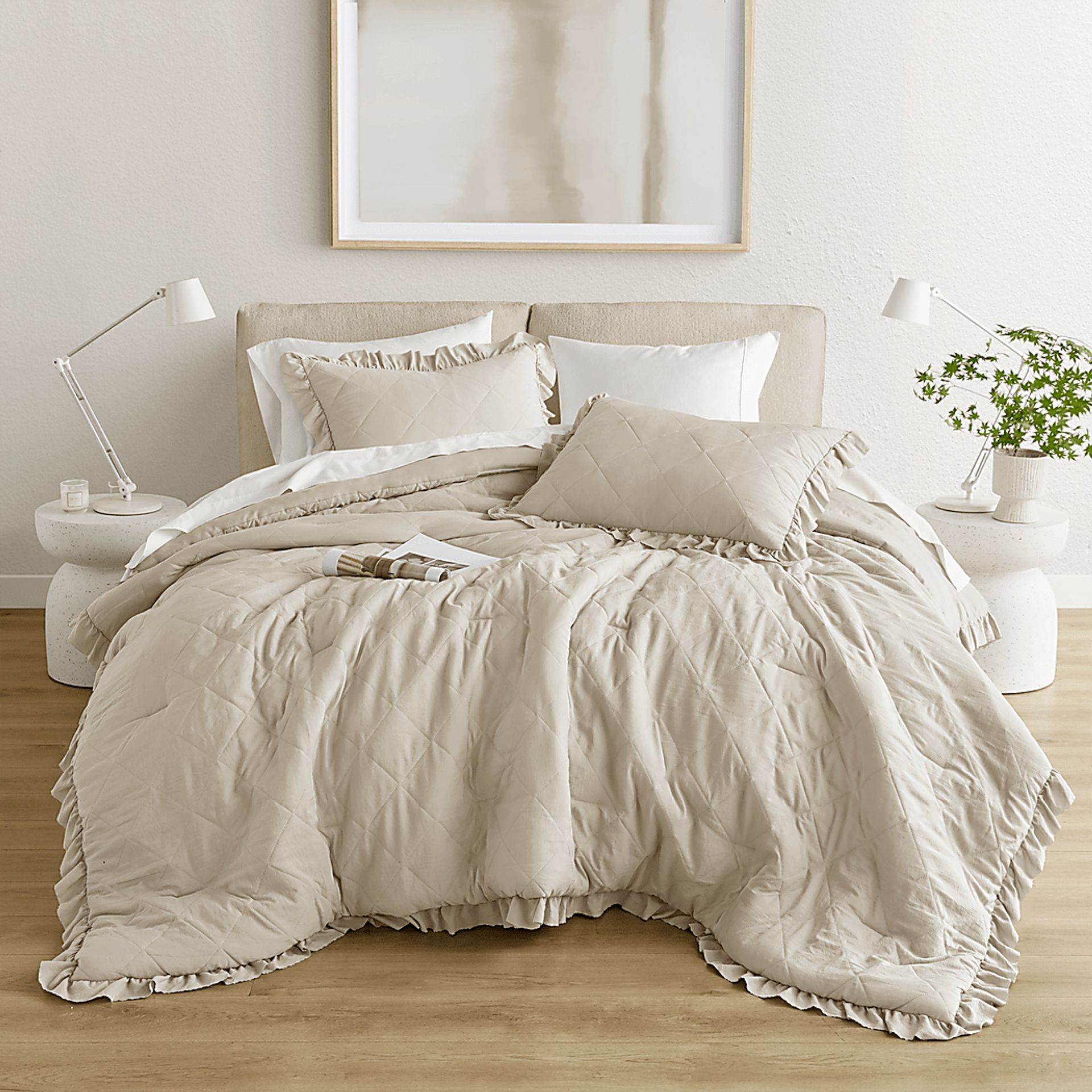 Canarioa Beige King/California King 3 Pc Comforter Set - Image 3