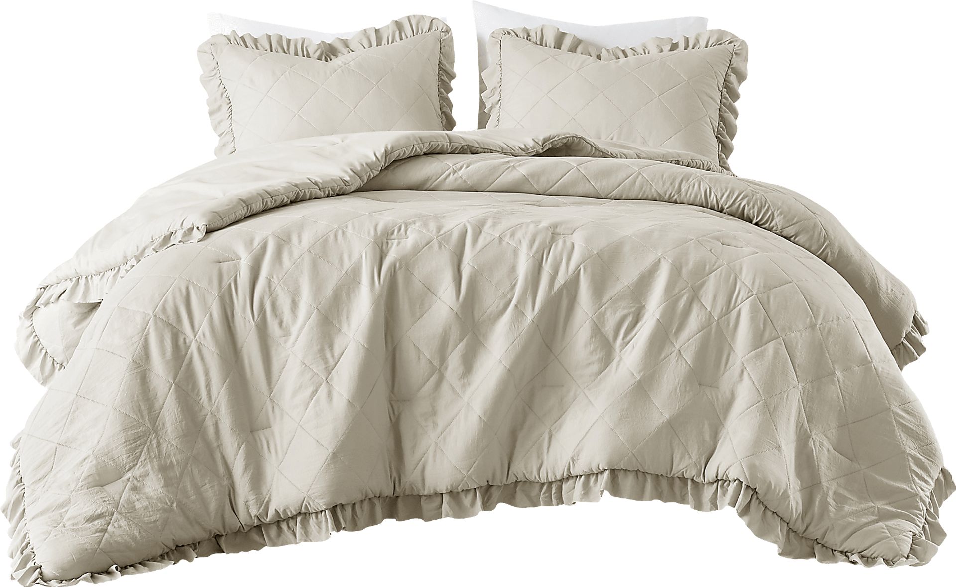 Canarioa Beige King/California King 3 Pc Comforter Set - Image 5