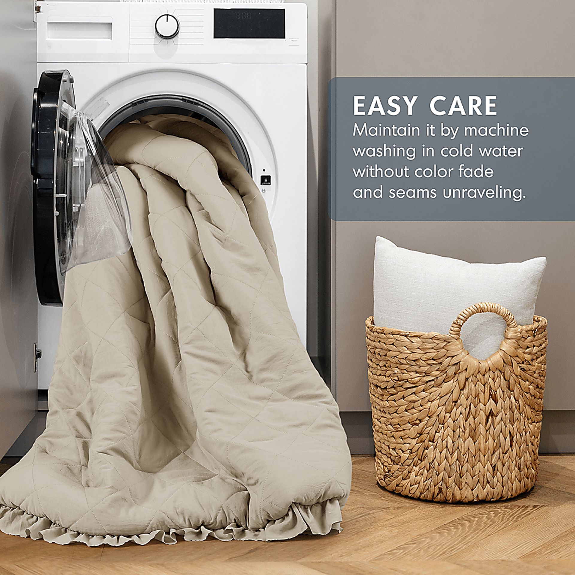 Canarioa Beige King/California King 3 Pc Comforter Set - Image 9