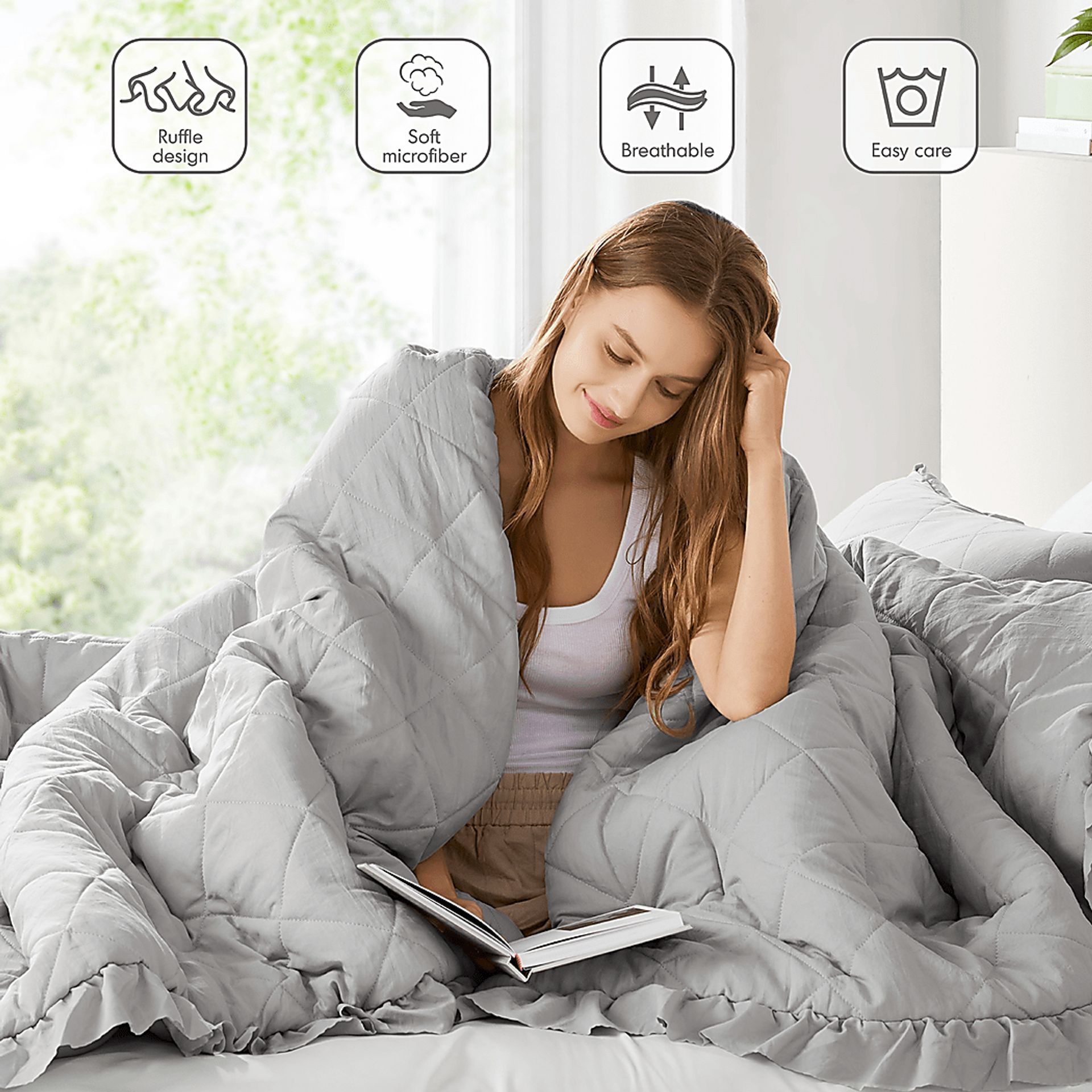 Canarioa Gray Full/Queen 3 Pc Comforter Set - Image 11