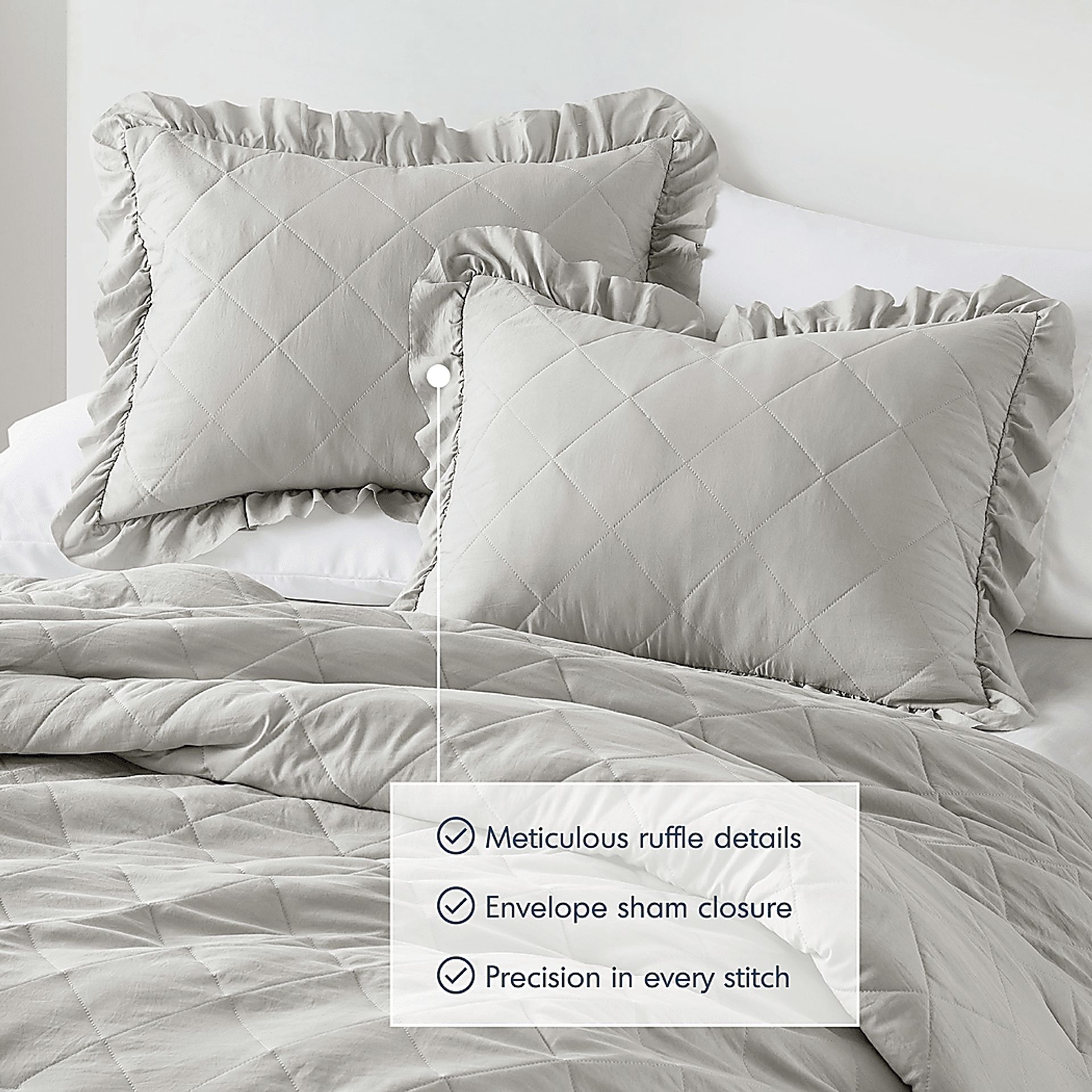 Canarioa Gray Full/Queen 3 Pc Comforter Set - Image 12