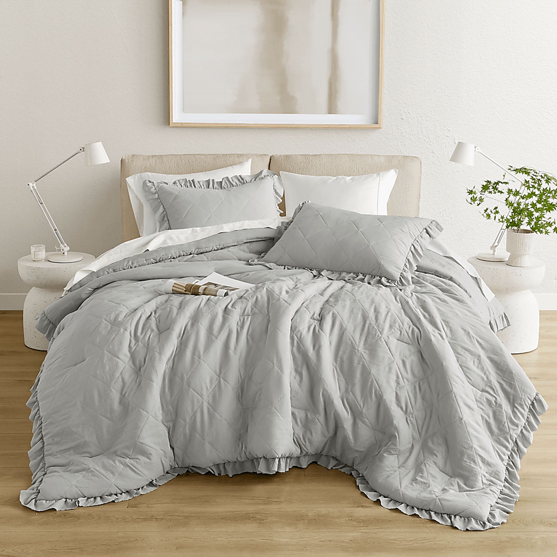 Canarioa Gray Full/Queen 3 Pc Comforter Set - Image 1