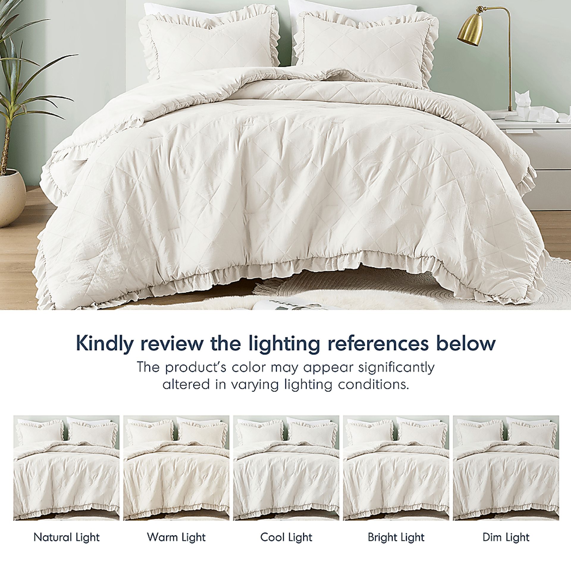 Canarioa Ivory Full/Queen 3 Pc Comforter Set - Image 9