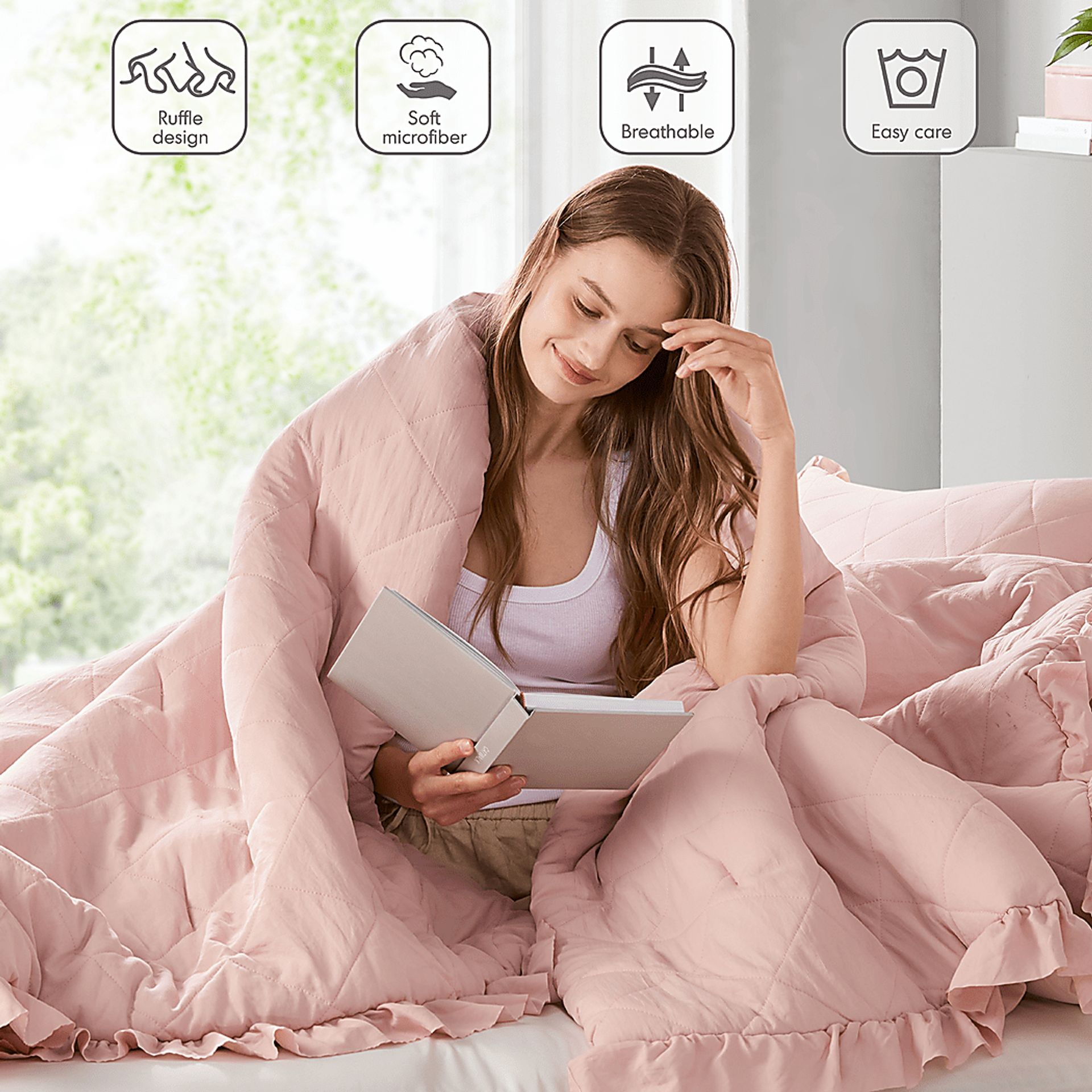 Canarioa Pink Full/Queen 3 Pc Comforter Set - Image 12