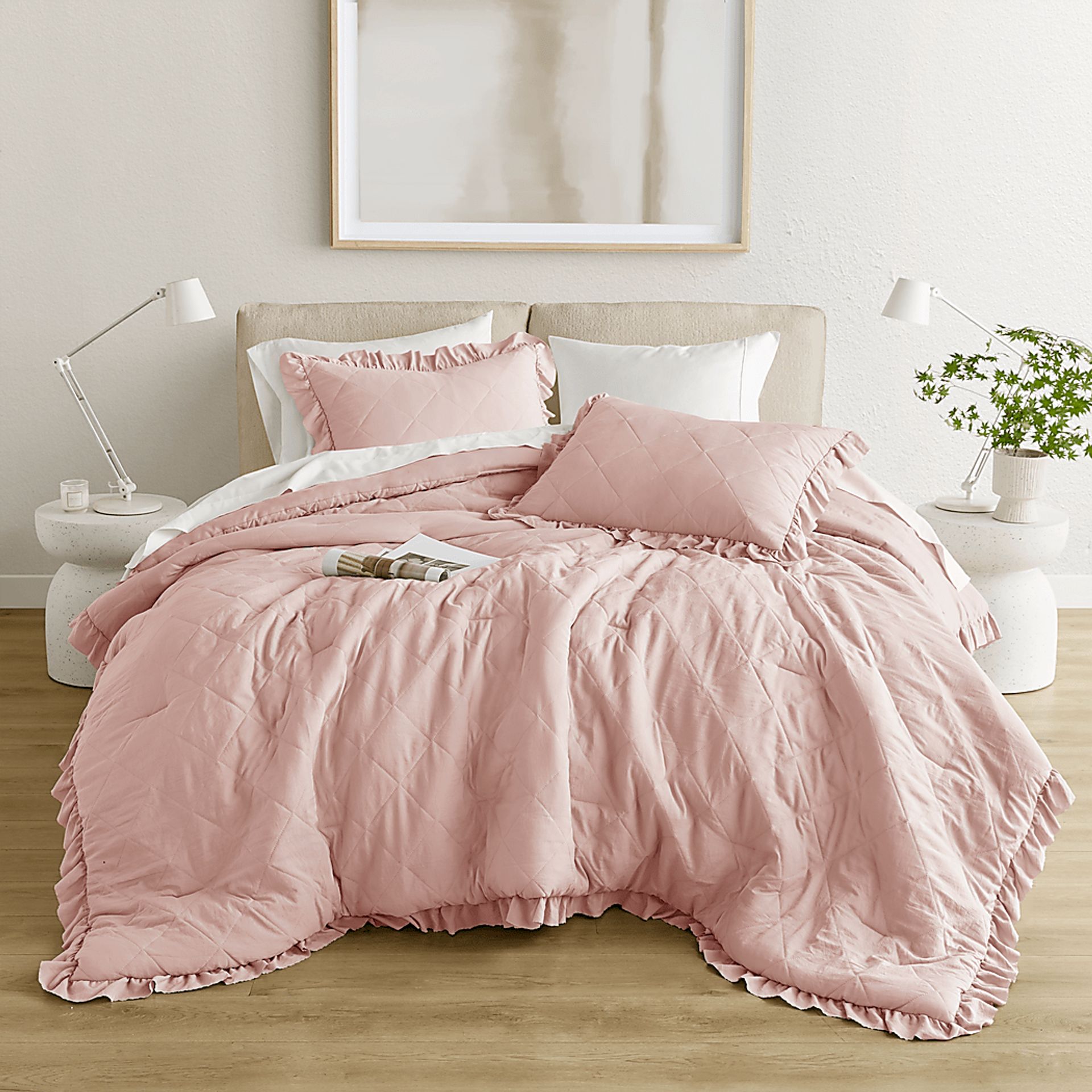 Canarioa Pink Full/Queen 3 Pc Comforter Set - Image 1