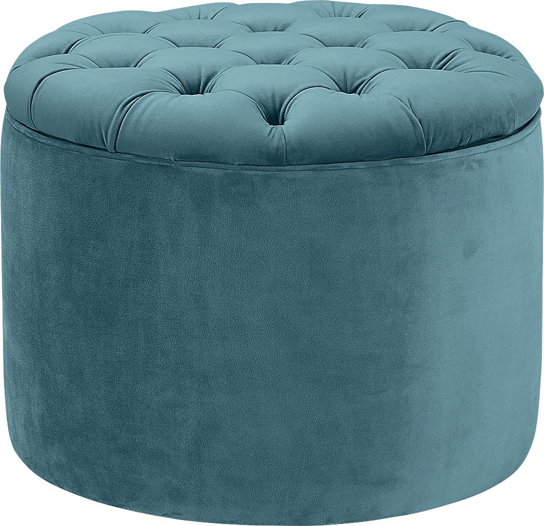 Candellar Blue Storage Ottoman