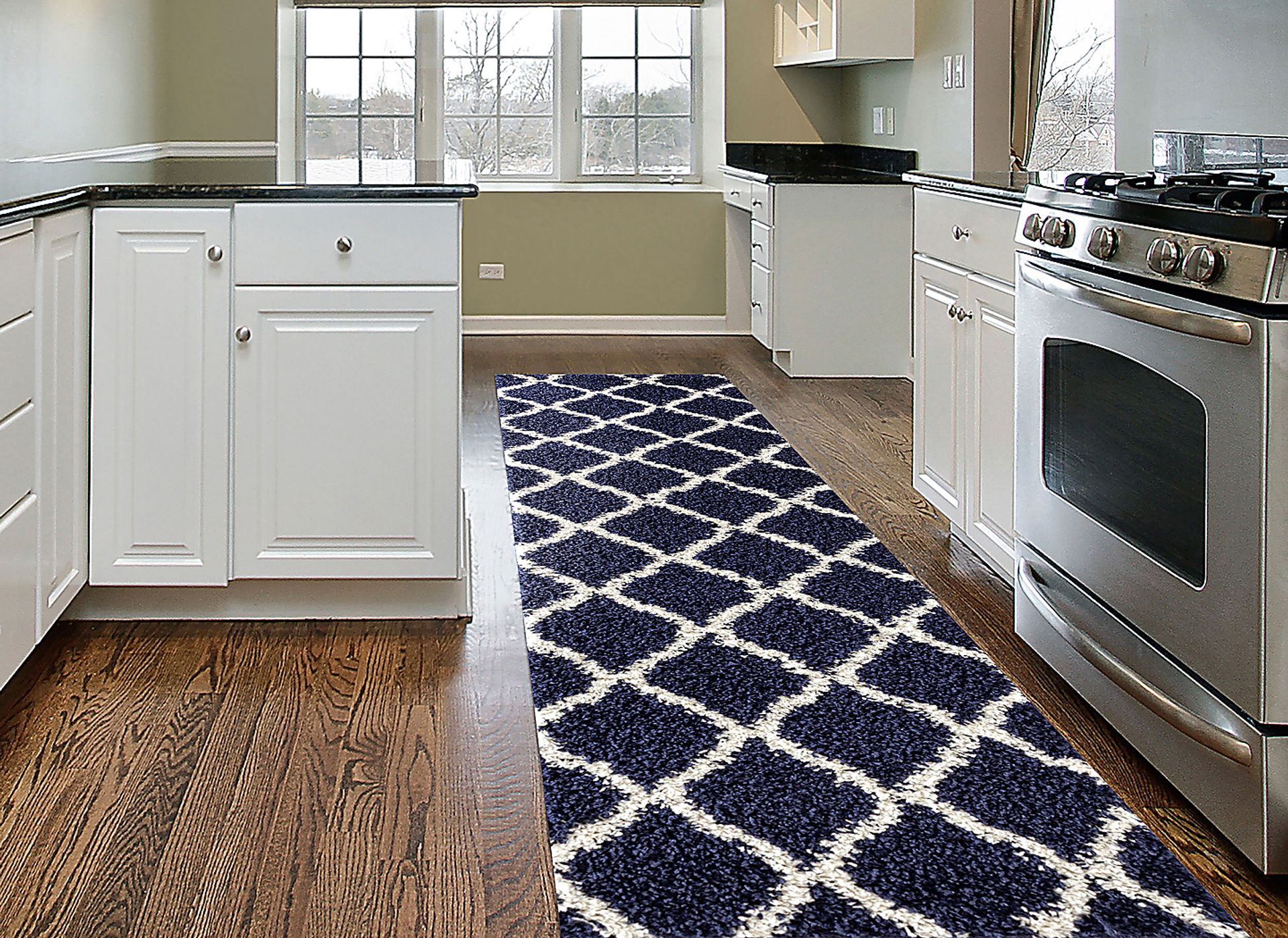 Candia Navy 2' x 7'2 Runner Rug - Image 3