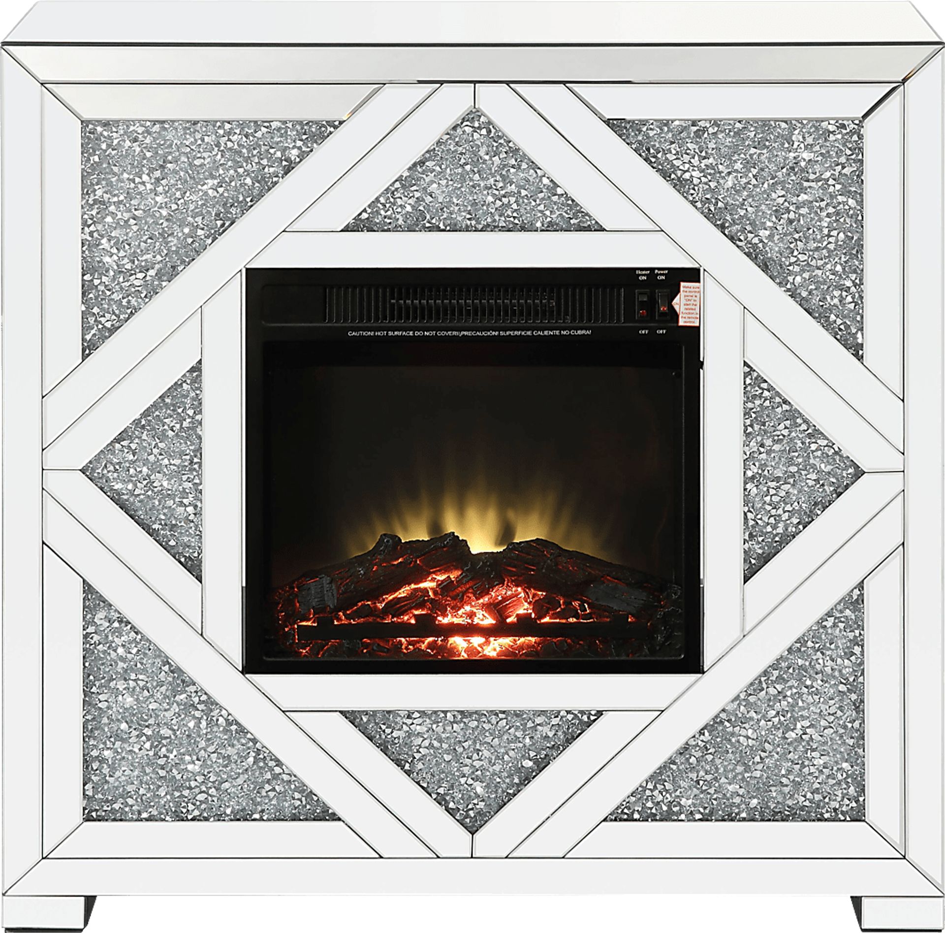 Candleworth Silver 37 in. Console, With Electric Fireplace - Image 1