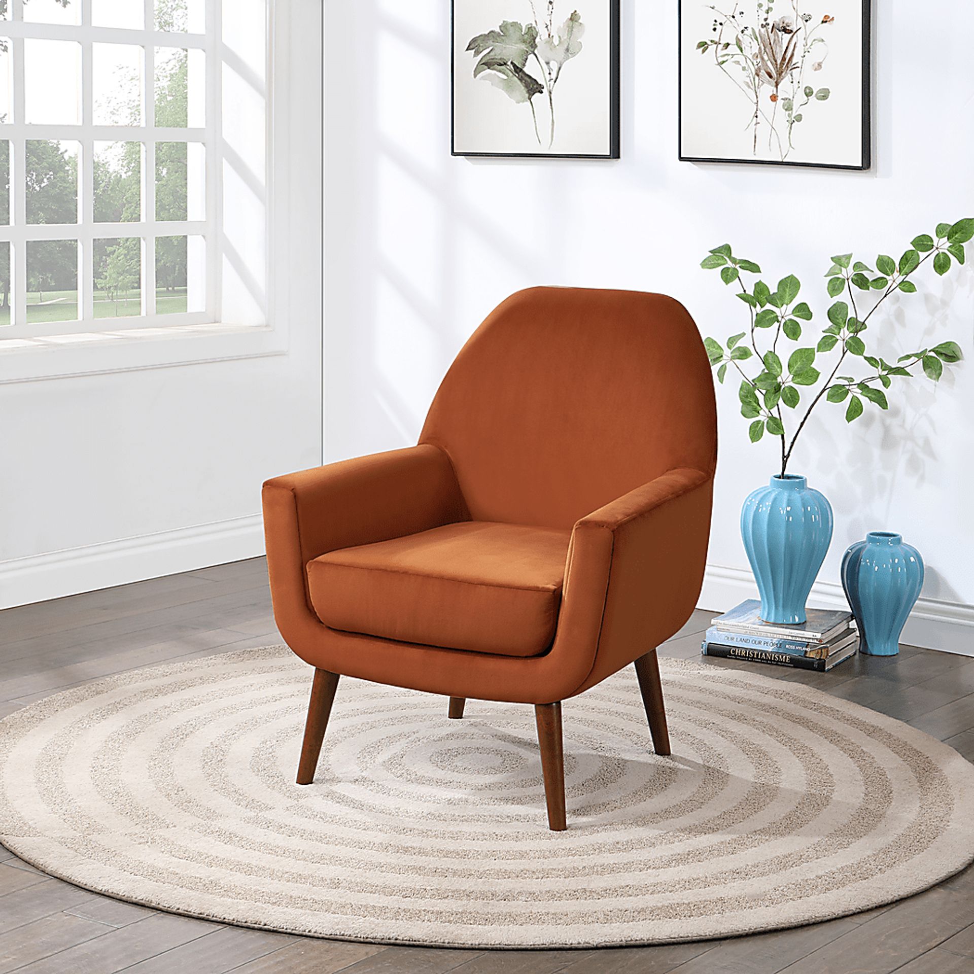 Canemah Orange Accent Chair - Image 2