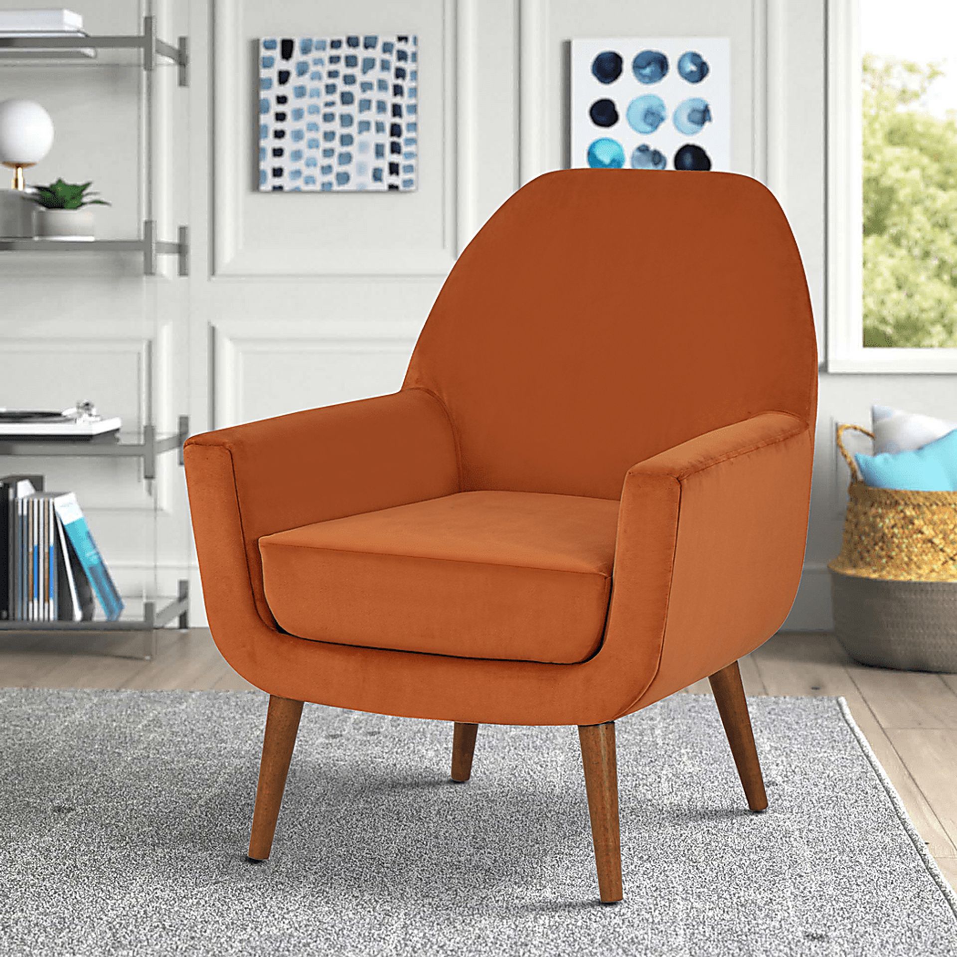 Canemah Orange Accent Chair - Image 9