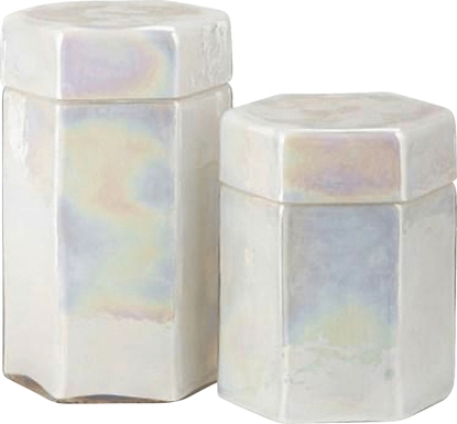 Canics White Canister, Set of 2