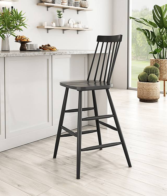 Cannada Black Bar Height Stool, Set of 2 - Thumbnail - Image 3