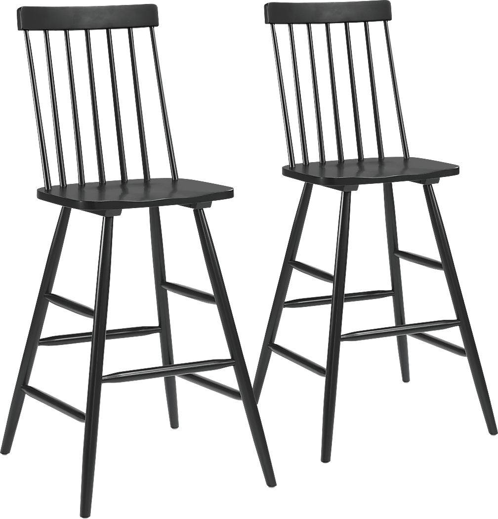 Cannada Black Black Colors Barstool Set Of 2 Rooms To Go   Cannada Black Bar Height Stool Set Of 2 41692446 Image Item