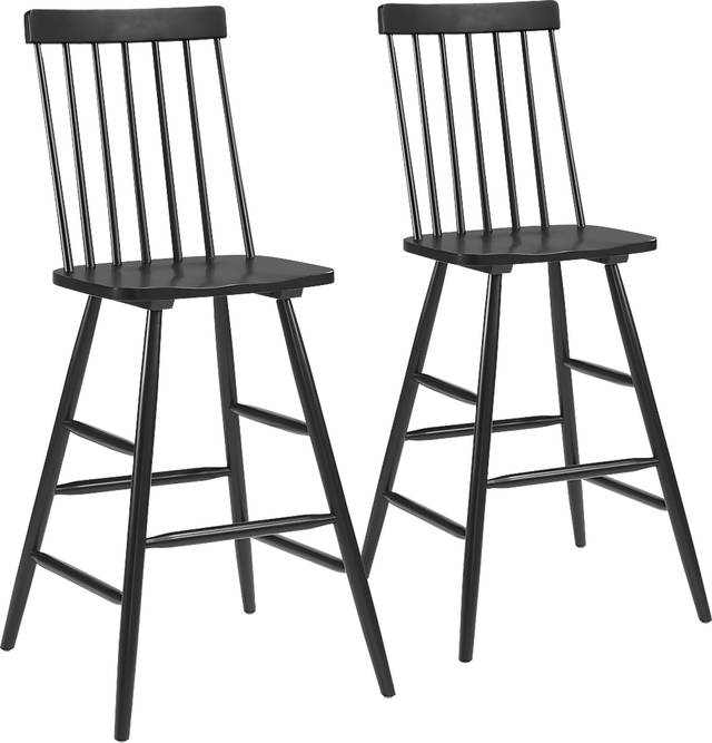 Cannada Black Bar Height Stool, Set of 2 - Thumbnail - Image 1