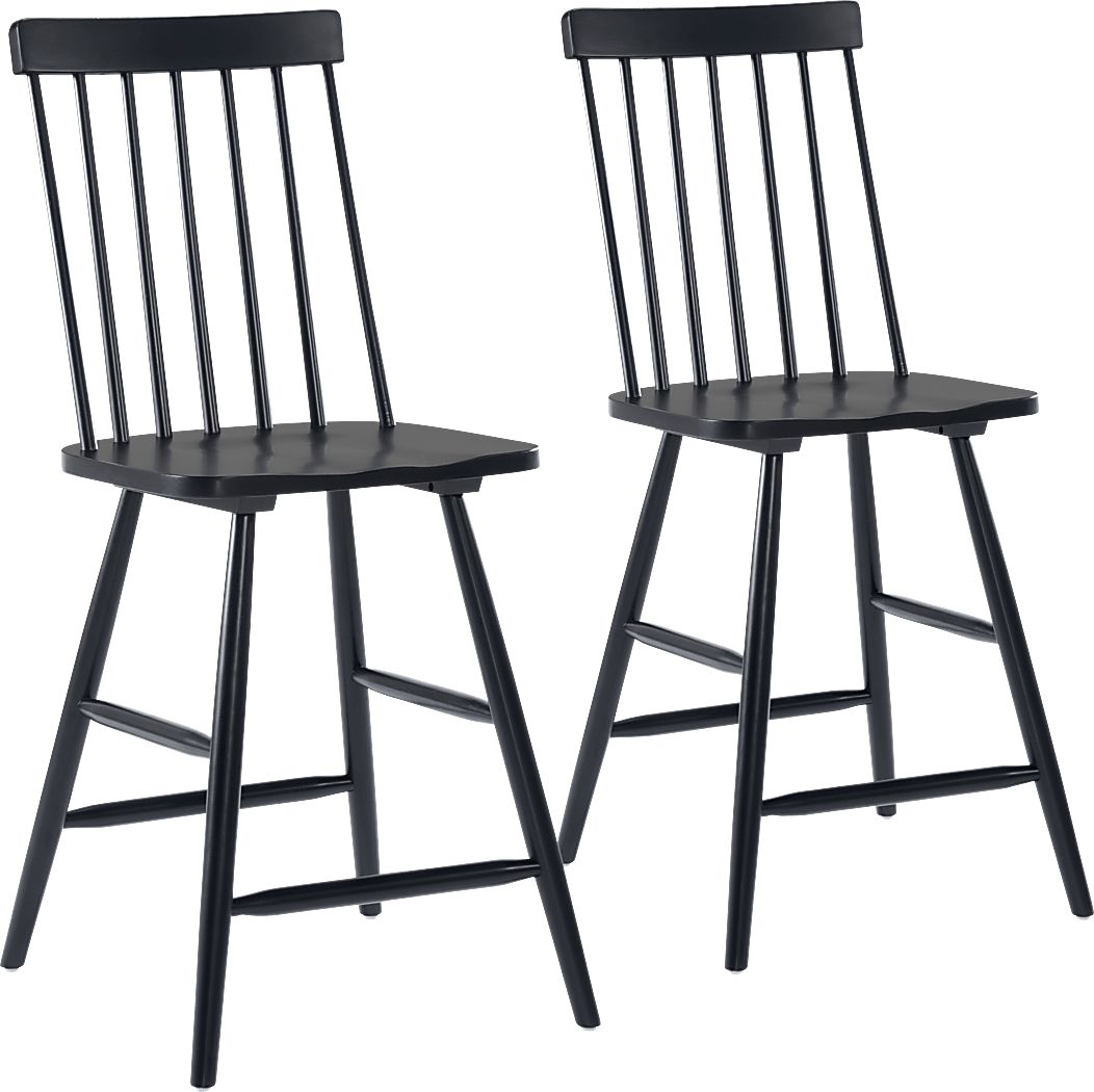 Cannada Black Black Colors Counter Stool Set Of 2 Rooms To Go   Cannada Black Counter Height Stool Set Of 2 41492442 Image Item