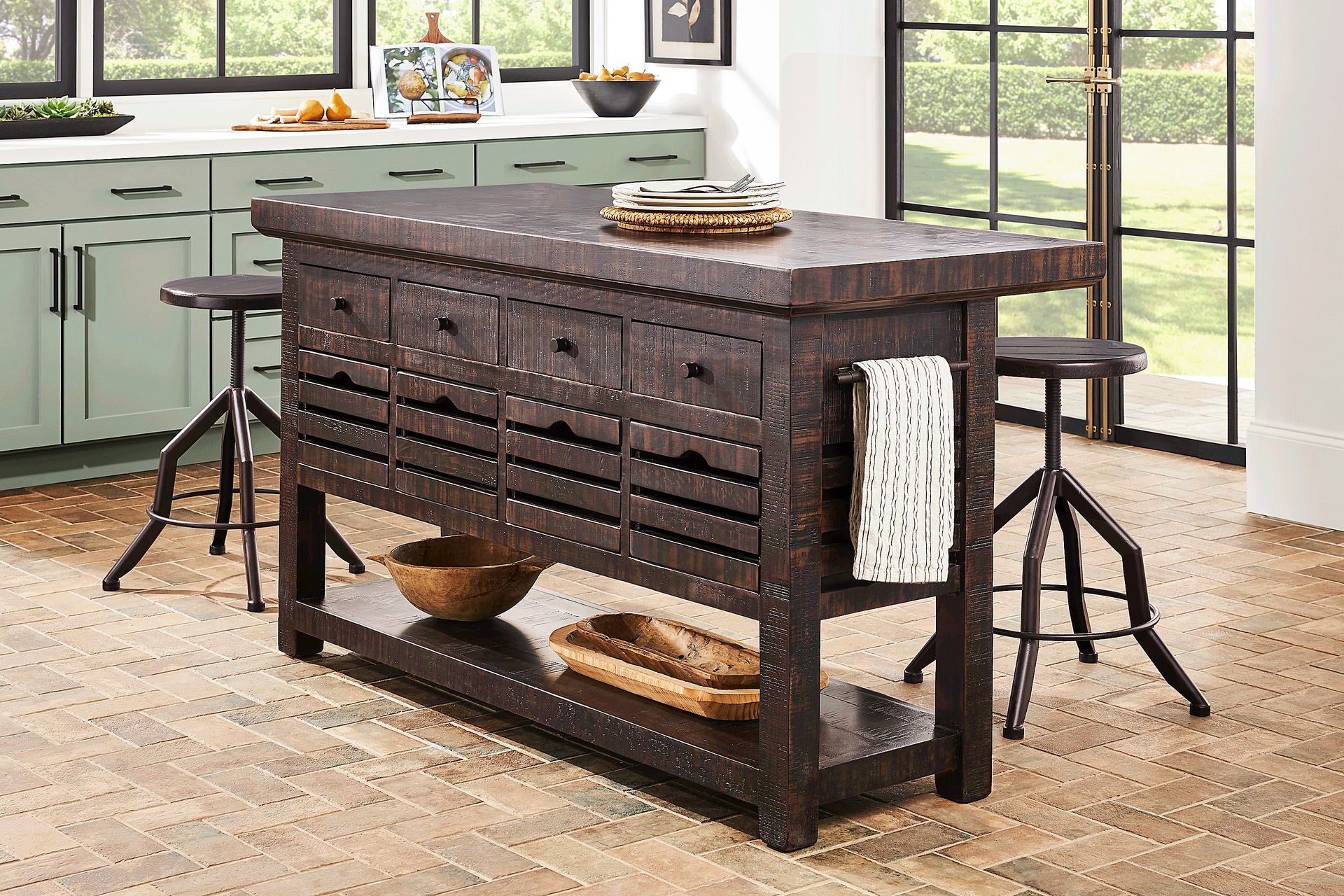 Cannon Beach Black 3 Pc Counter Height Dining Set - Image 1