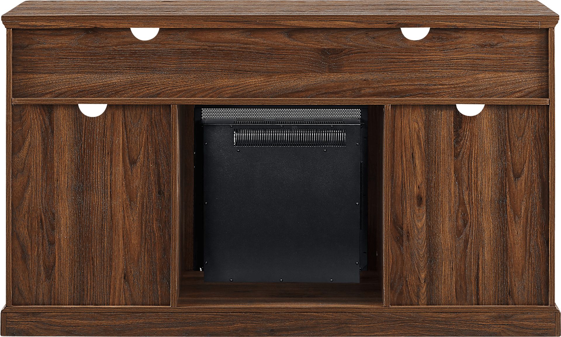 Cannongate Walnut 58 in. Console, With Electric Fireplace - Image 4
